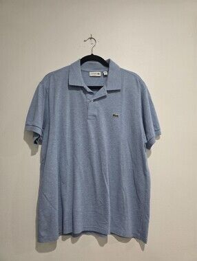 Lacoste Men’s Pale Blue Cotton Polo with Crocodile Logo Xl Fr 6